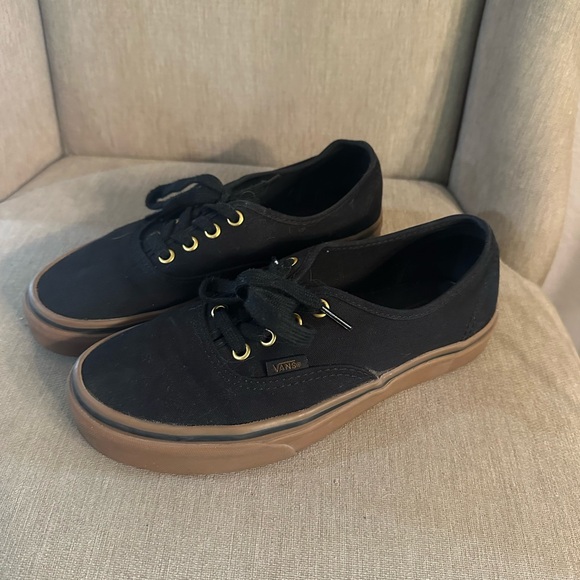 Vans Black Canvas Sneakers with Gum Sole - Picture 2 of 2
